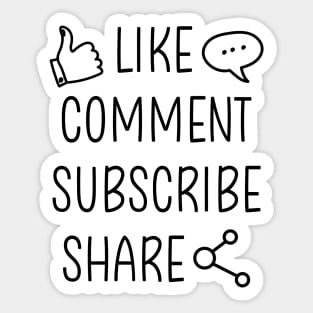 Youtuber Blogger - Like comment subscribe share Sticker